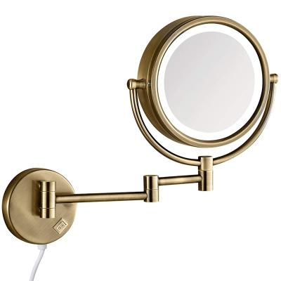 China Double Sided Lighted 8.5 Inch Bathroom Powered Magnifying Makeup Led Mirror With 3 Color for sale