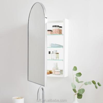 China Rotatable Modern Luxury Bathroom Cosmetics Storage Bathroom Cabinet With Mirror for sale