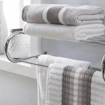 China Fashion Hotel Bathroom Hanging Towel Racks With Hook Stainless Steel Towel Rack Bath Set Wall Mounted Towel Rack for sale