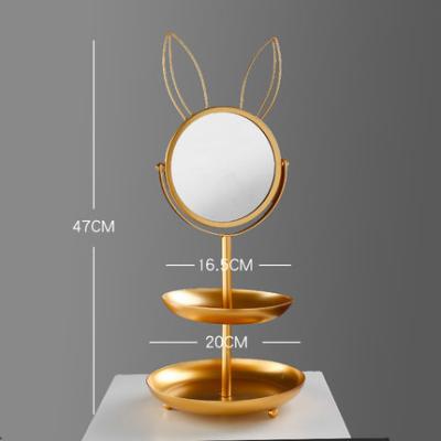 China Morden High Grade Custom 360 Rotating Creative Metal Stand Jewelry Display Rack With Mirror for sale