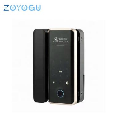 China Home Hotel Apartments Office TTLock Bluetooth Safety Doorbell Fingerprint Glass Sliding Door Lock Keyless Remote Unlocking Lock With Password Card for sale