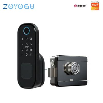 China Home Hotel Apartments Office High Quality Digital WIFI Fingerprint Lock Tuya Keyless Smart Door Lock With Password And Card Unlock For Widely Used for sale