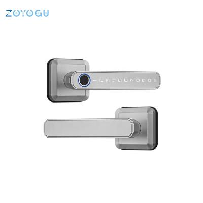 China Apartment Indoor Wholesale Smart Fingerprint Handle Lock With Tuya TTLock Bluetooth Aluminum Alloy Panel Material Lock for sale