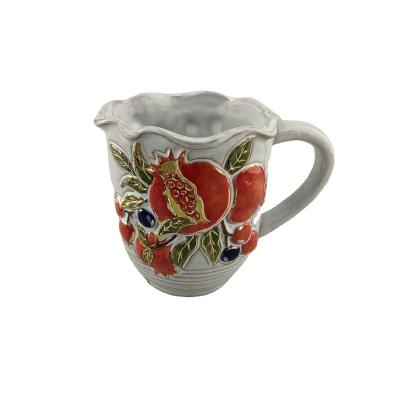 China Viable Luxury Pomegranate Series 13OZ Ceramic Gold Coffee Mug Tea Cup Colorful Mug for sale