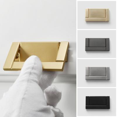 China Custom Modern Zinc Alloy Cabinet Door Handle Hidden Drawer Buckle Cabinet Door Handle Hidden Invisible Surface Mounted for sale