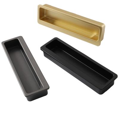 China Custom Modern Zinc Alloy Handle Sliding Door Hidden To Handle Embedded Handle Sliding Door Slotted Embedded Buckle for sale