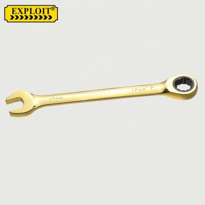 China Factory Price Combination Chrome Vanadium 17mm Universal Multi Functional Open End Ring Ratchet Socket Wrench Spanner for sale