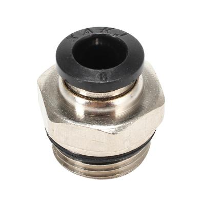 China Building Material Stores XAKJ PCG 1/4 3/8 1/8 Male BSPP G Thread 1/2 With O-Ring Nickel Plated Brass Threaded-to-Tube Pneumatic Fittings for sale