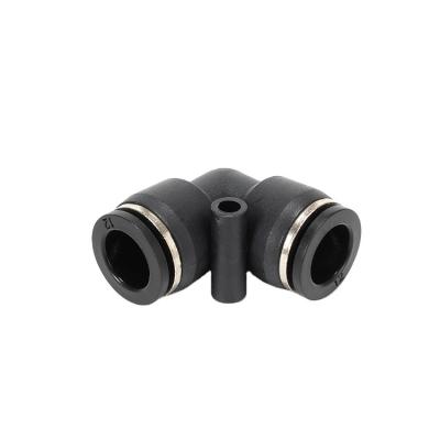 China XAKJ Plastic One-Touch PV Union Elbow Overall L-Shape 2 Plastic Black Airtube Fitting PV-06 Pneumatic Fit for sale