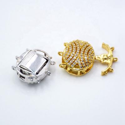 China Micro Zircon Buckle Coupling Strands Clasp CZ Multy Pave Lock Clasp Clasp For Beading for sale