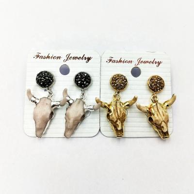 China Wholesale Small Size Bull Cattle Color Bull Head Earrings Mix Earring Head Cattle Charm Small Bull Head for sale