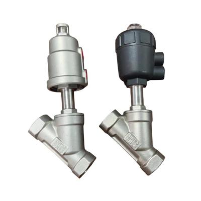 China CF8/CF8m NPT Thread Pneumatic Angle Seat Valve Straight Through Type for Double Acting for sale