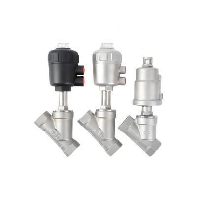 China Single-Hole Normally Closed Pneumatic Angle-Seat Valve with Pn25 Pressure Rating for sale