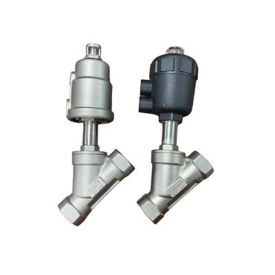 China Stainless Steel Bsp Thread Pneumatic Angle Seat Valve Normally Closed for Performance for sale