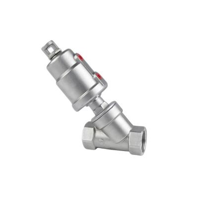 China Stainless Steel 304/316 Y Type Pneumatic Angle Seat Valve Connection Form Thread for sale