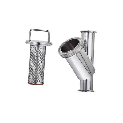 China Sanitary Stainless Steel Y Type Water Filter with Dis Standard Clamped Connection End for sale