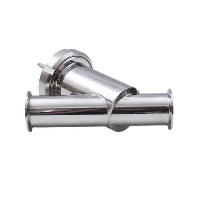 China Soft Seal Stainless Steel Sanitary Liquid Y-Type Filter for Food Processing Industry for sale