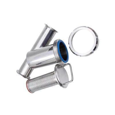 China Spring Structure Sanitary Y-Type Filter with Clamp Connection 304/316L Stainless Steel for sale