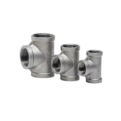 China Male Connection Stainless Steel SS304/316 Equal Tee with Female Thread for sale