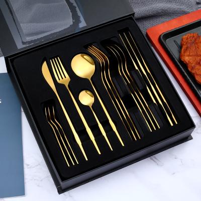 China Factory Wholesale 16pcs/24pcs/32pcs Viable Cutlery Set Flatware Stainless Steel Silverware Fork Spoon Knife Set for sale