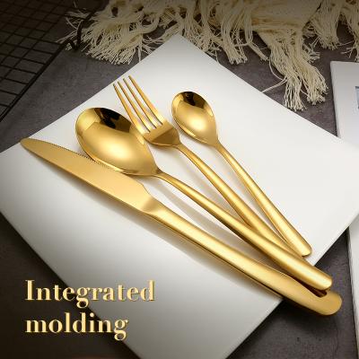 China Cheap Wholesale Flatware PVD Coating Flatware PVD Coating Stainless Steel Black Gold Color Black Handle Flatware Viable Set With Custom Logo for sale