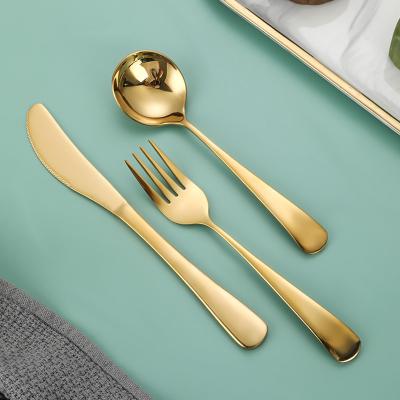 China Sustainable Food Grade 3pcs Cutlery Spoon Fork Knife Reusable Amazon Cutlery Set Stainless Steel for sale