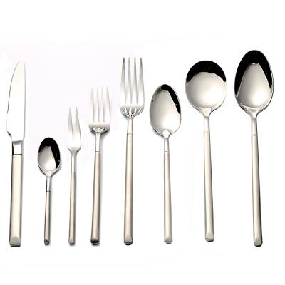 China Latest Sustainable Used Restaurant Flatware, Stainless Steel Matte Handle Cutlery Set for sale