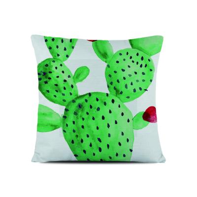 China Home Decor Digital Printed Cushion Cover Cactus Design Tropical Cushion Cover With Zipper for sale