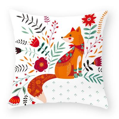 China Cute Home Short Sham Plush Throw Blanket Cartoon Fox Fox Decor Square Pillow Case Case for sale