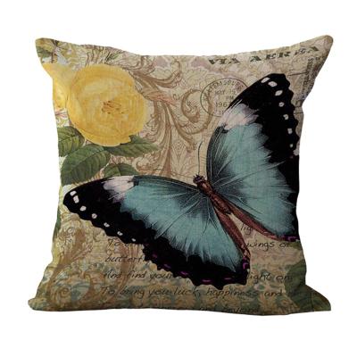 China Home Decor 18 x 18 Inch Vintage Butterfly Tile Covers Decorative Tile Shapes Cushion Canvas Covers for sale