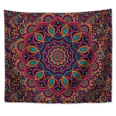 China Simply 2021 Indian Hippie Bohemian Psychedelic Peacock Mandala Wall Hanging Bedding Tapestry for sale