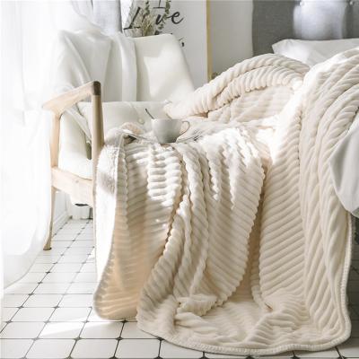 China Wholesale Custom Anti-pilling Luxury High Quality 100% Polyester Flannel With Sherpa Double Sided Throw Blanket for sale