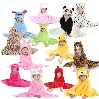 China Baby Head Selling Anti-pilling Soft Comfortable Cartoon Toddler Warm Wearable Animal Hooded Blanket Hooded Wrap Baby Blanket for sale