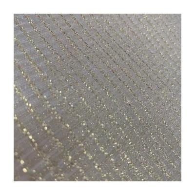 China Factory direct sale QUICK DRY gold plaid organza printed fabric polyester full woven women's fabric for sale