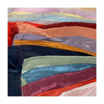 China Good Selling QUICK DRY Soft Woven Cationic Organza Satin Fabric Colored Fabric 100% Polyester Soft Woven Organza for sale