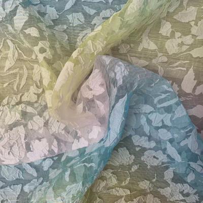 China Rainbow 100%P QUICK DRY Burnout White Flower Matte Organza Fabric for sale