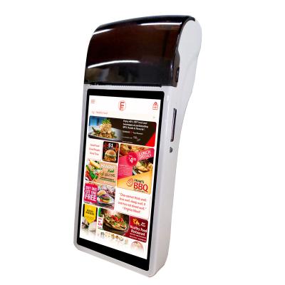 China Android Touch Screen POS Terminal Black And White Mobile POS With 58mm Smart Printer POS Handheld Systems for sale