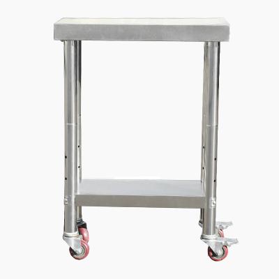 China Easily Assembled Heavy Duty Commercial Stainless Steel Work Table Food Prep Work Table With 4 Wheels for sale