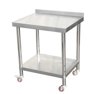 China Easily Assembled Commercial Work Table Stainless Steel Food Prep Workbench With Casters Kitchen Worktable for sale