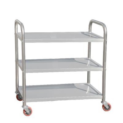 China Easily Assembled Stainless Steel 3 Tier Food Service Kitchen Cart Rolling Cart Stainless Steel for sale