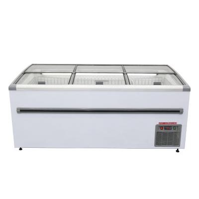 China Large Capacity Commercial Single-temperature Supermarket Display Sliding Deli Meat Display Freezer for sale