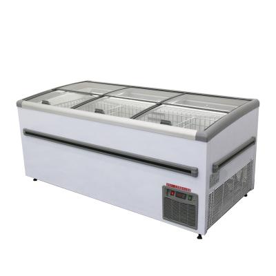 China Single-temperature Commercial Supermarket Display Sliding Horizontal Freezer Display Fridge for sale