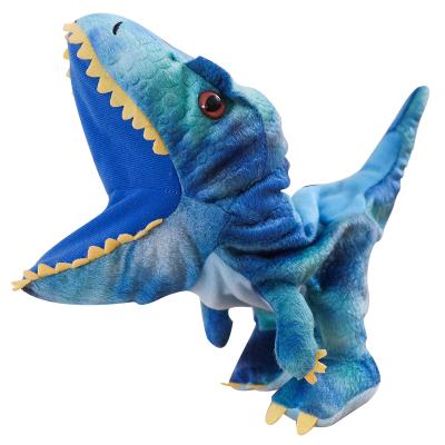 China Plush Skin Stuffed Kids Soft Bath Light Pet Puppet Hand Claw Gift Sprout Rubber Dinosaur Figures Play for sale