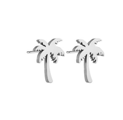 China Beautiful 2022 Fashion Casual/Sporty Wholesale Small Tree Stud Stainless Steel Earrings For Unisex for sale