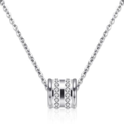 China Other New Fashion Women's Personality Geometric Row Double Diamond-Studded Stainless Steel Necklace for sale