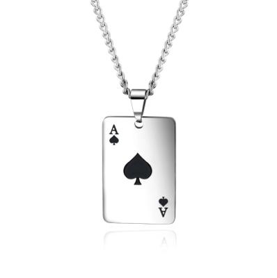 China 2022 fashion stainless steel casual/sports creative playing cards, fashionable hearts pendant necklace for sale