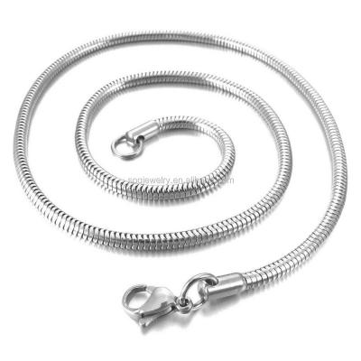 China 2019 newest fashion casual/sporty stainless steel white gold plated necklace designs snake chain for sale