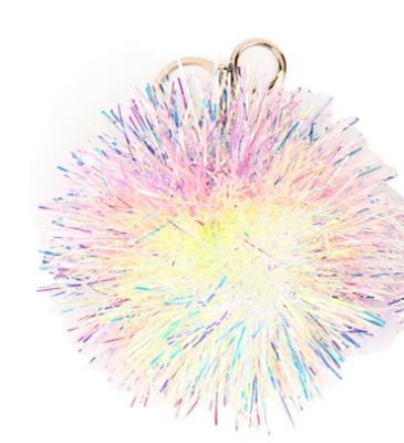 China Popular Colorful Puff Ball Keychains For Handbag Purse Fluffy Ball for sale