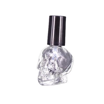 China Personal Care 10ml Skull Nail Polish Clear Glass Bottle For Cosmetic for sale