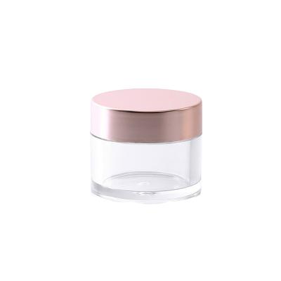 China Eye cream petg 15g cosmetic skin care cream jars seal with rose gold aluminum cap for sale